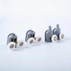 Ролики IDDIS 966M23GR6DZ 2 верхних, двойные; 2 нижних, одинарные, D=23мм, серый, стекло 5-6мм