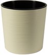 Кашпо пластиковое Вега d20см h20см v5,2л, ваниль, с вкладкой