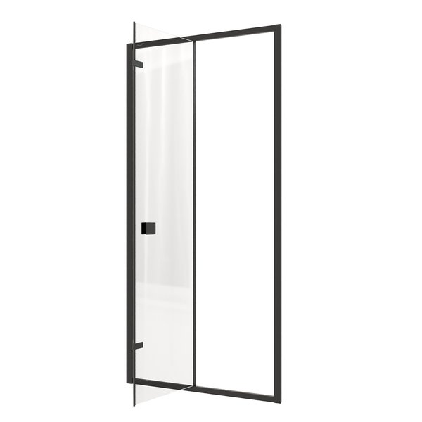 Дверь для душа BELLA D91B CERUTTI(90x195) складная из 2х частей, черный профиль, прозрачное стекло