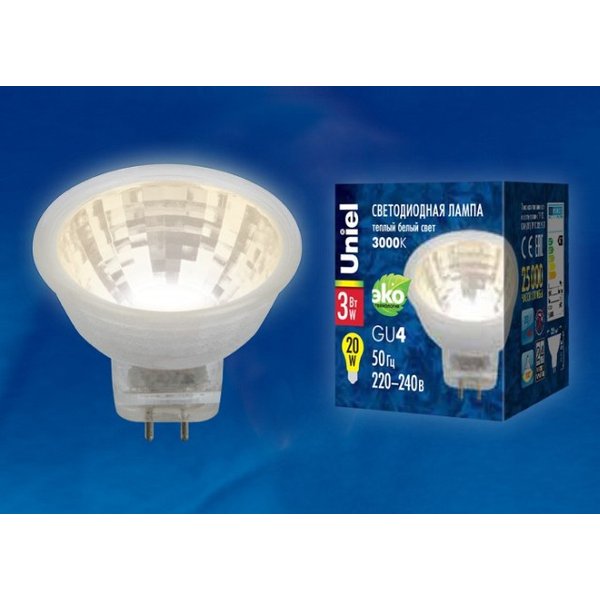 Лампа светодиодная Uniel 3Вт G4 3000К свет теплый
