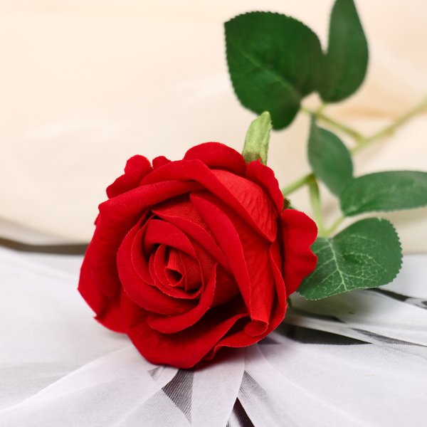 Цветы искусственные Роза обаяние 6х46см красный  