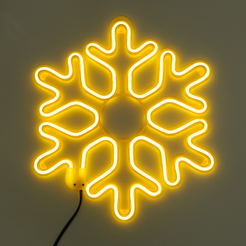 Фигура светодиодная внешняя Снежинка 40см, теплый белый свет, желтая рамка