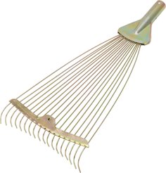 Грабли веерные 18 зубьев проволочные без черенка и металлическим фиксатором