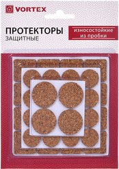 Накладки для мебели защитные Vortex пробка (d20мм, d28мм, 25x25мм)