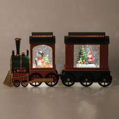 Сувенир светодиодный музыкальный Рождественский поезд 24х9,5х15см, USB-кабель, работает от батареек: ААх3