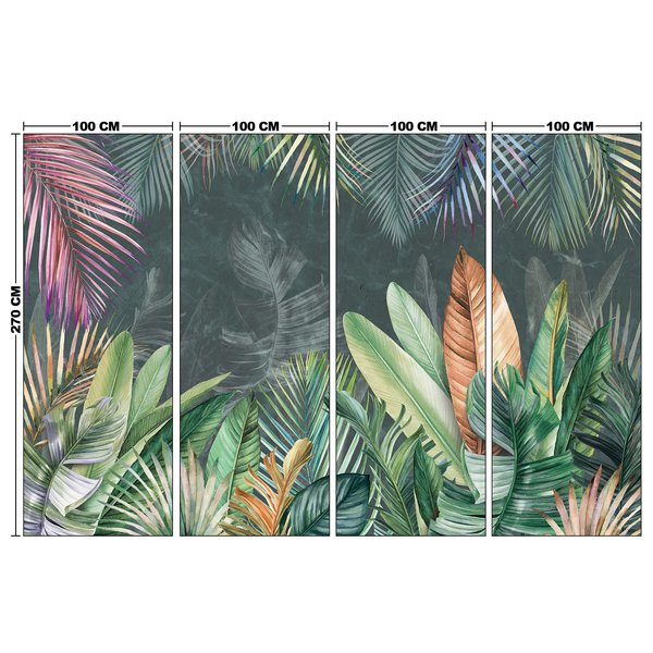Фотообои виниловые на флизелиновой основе Тропические листья ШхВ 400х270м