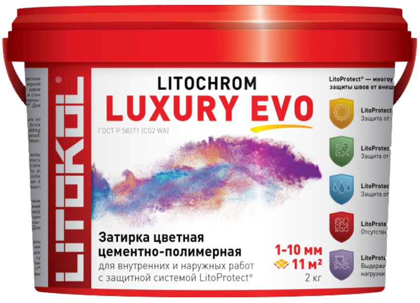 Коллекция Затирка цементная LITOCHROM LUXURY EVO 2 кг