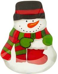 Блюдо-снеговик сервировочное Lefard Рождественская сказка 20х15см стекло