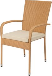 Стул садовый Канзас 56х63см h93см, сталь/иск.ротанг, бежевый, 1500.003