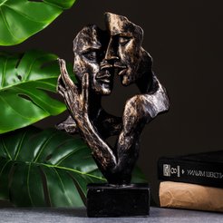 Фигура декоративная Пара влюбленных черный с золотом 30см