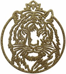 Украшение подвесное Тигрик в круге 120х120х3мм Золото