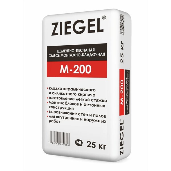 Смесь цементно-песчаная Ziegel М-200 (25кг)