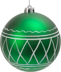 Шар с узором 15см зеленый, глянец JNPM25-19