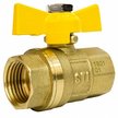 Кран латунный шаровый для газа STI 3/4" внутренняя резьба, ручка бабочка