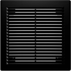 Решетка вентиляционная разъемная 209х209 пластик черная Р сетка