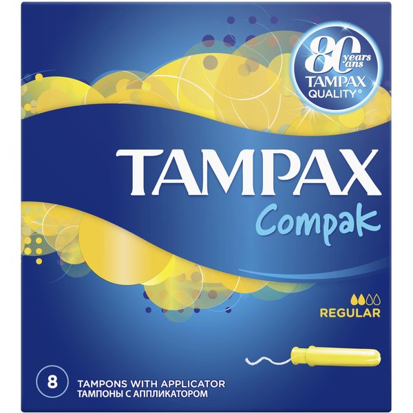 Тампоны Tampax 8шт Compak с апплик.Regular Single