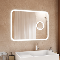 Зеркало Bliss Led 1000х700 с увеличительным зеркалом, часами