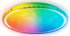 Светильник светодиодный c подсветкой RGB FF501 CH хром 60W 3000-6400K D400x70 (ПДУ ИК)