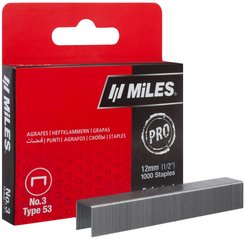 Скобы для степлера Miles тип 53 12мм 1000шт