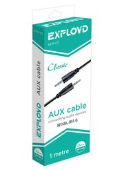 Кабель AUX Jack 3,5мм(М) - Jack 3,5мм(M) чёрный 1м Exployd EX-K-472