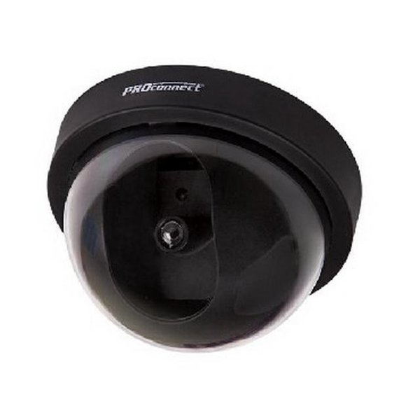 Муляж внутренней камеры видеонаблюдения черного цвета с мигающим красным светодиодом ProConnect 45-0220