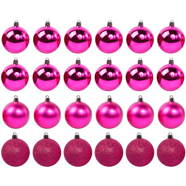 Набор шаров 24шт 8см розовый SYQA-012104-RO