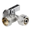 Кран латунный трёхпроходной под м/п трубу MPF 16х3/4"х16мм, наружная резьба