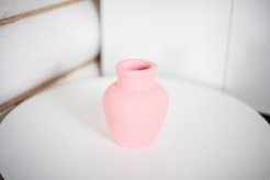 Ваза декоративная из гипса Амфора 16,5см для сухих растений розовая