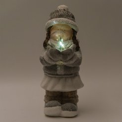 Фигура декоративная Девочка со снежным шаром 48х19х25см, LED-подсветка, SYTCC-3824075