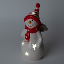 Фигура керамическая Снеговик 18см LED(работает от батареек) SYTCB-5822118