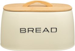 Хлебница Agness 33,5х23,5х15,5см сталь, крышка бамбук, бежевый