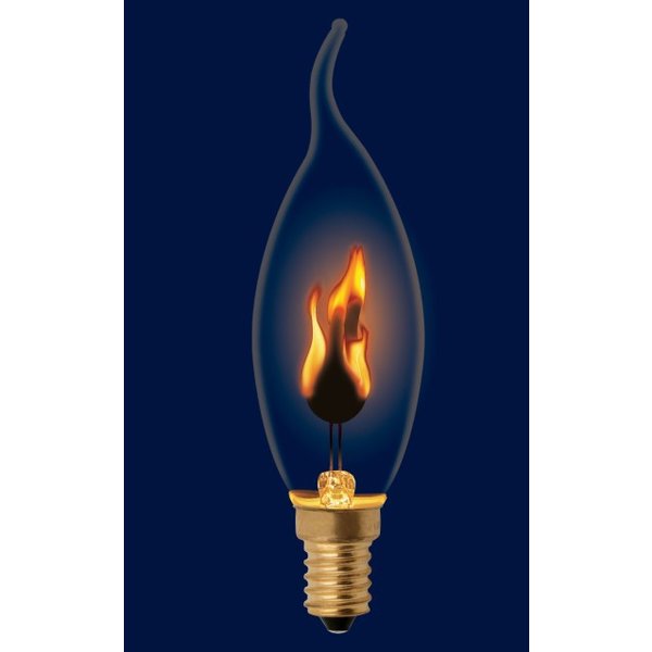 Лампа светодиодная Uniel FLAME 3Вт Е14 свеча на ветру 2700К свет теплый