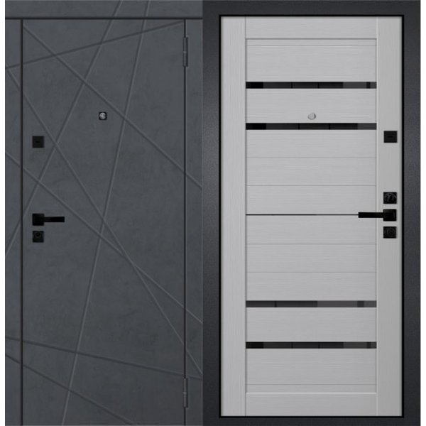Дверь входная Geroy-2 антик серебро бетон графит белый бланко 960х2050мм правая