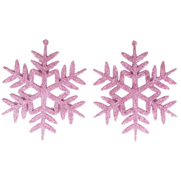 Набор украшений снежинки 2шт 11,5см розовый SYLKGJB-482191