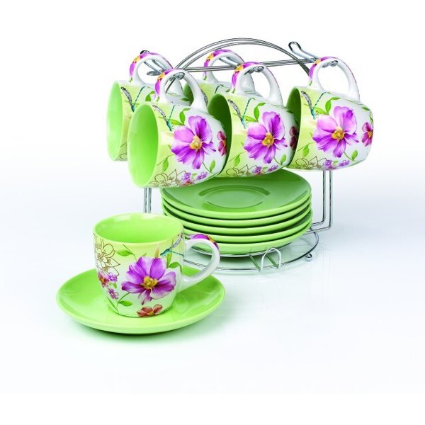 Набор чайный Appetite 12 предметов Цветок(чайные пары 200мл 6шт) керамика