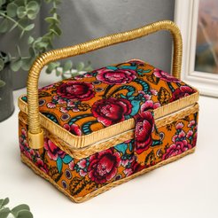 Шкатулка для рукоделия Пушистые пионы 9,5х19,5х13см