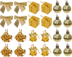 Набор елочных украшений 24шт 3см, золото, SYXGJA-0425036