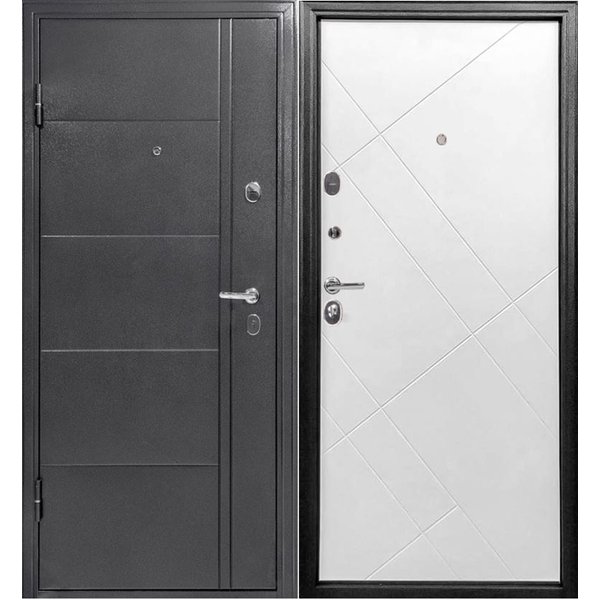 Дверь входная Форпост-60 антик серебро софт белый 960х2050мм левая