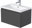 Тумба подвесная TWIN mini 70см антрацит/монолит дарк в комплекте с раковиной