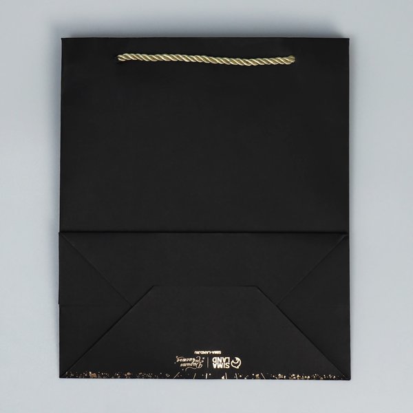 Пакет подарочный Happy Birthday чёрный, 23×27×11,5см  