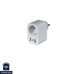 Розетка одинарная + 2 USB Navigator NSH-ST-04 белая WiFi