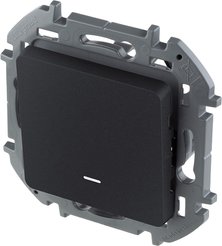 Выключатель 1-клавишный с подсветкой LEGRAND Inspiria 673613 антрацит