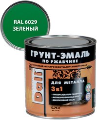 Эмаль-грунт по ржавчине DALI глянцевая зеленая (0,75л)