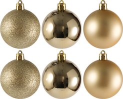 Набор шаров 6шт 6см золото (глянец: 2шт, матовые: 2шт, глиттер: 2шт), SYQA-0123123-G