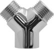 Тройник латунный Y-образный 1/2" хромированный, внутренняя-наружная-наружная резьба