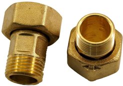 Штуцер латунный с накидной гайкой для счетчика воды 1/2" (2шт.)