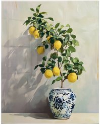 Картина стекло Ваза с лимонами 40х50см