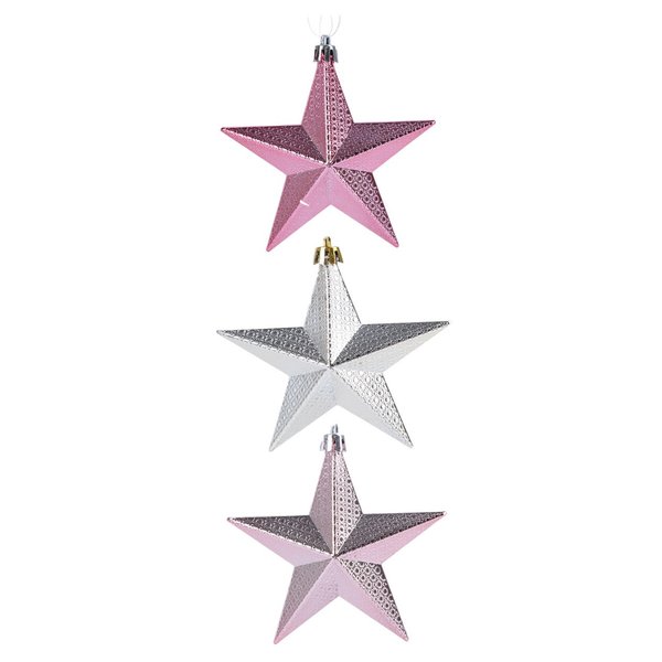 Набор украшений звёздочки 3шт 10х4см розовое золото SYQB-0121146