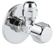 Вентиль угловой с металлической розеткой,пластиковая рукоятка,1/2"х3/8"