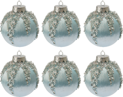 Набор шаров 6шт 8см голубой, шелк, SYQB-0124342